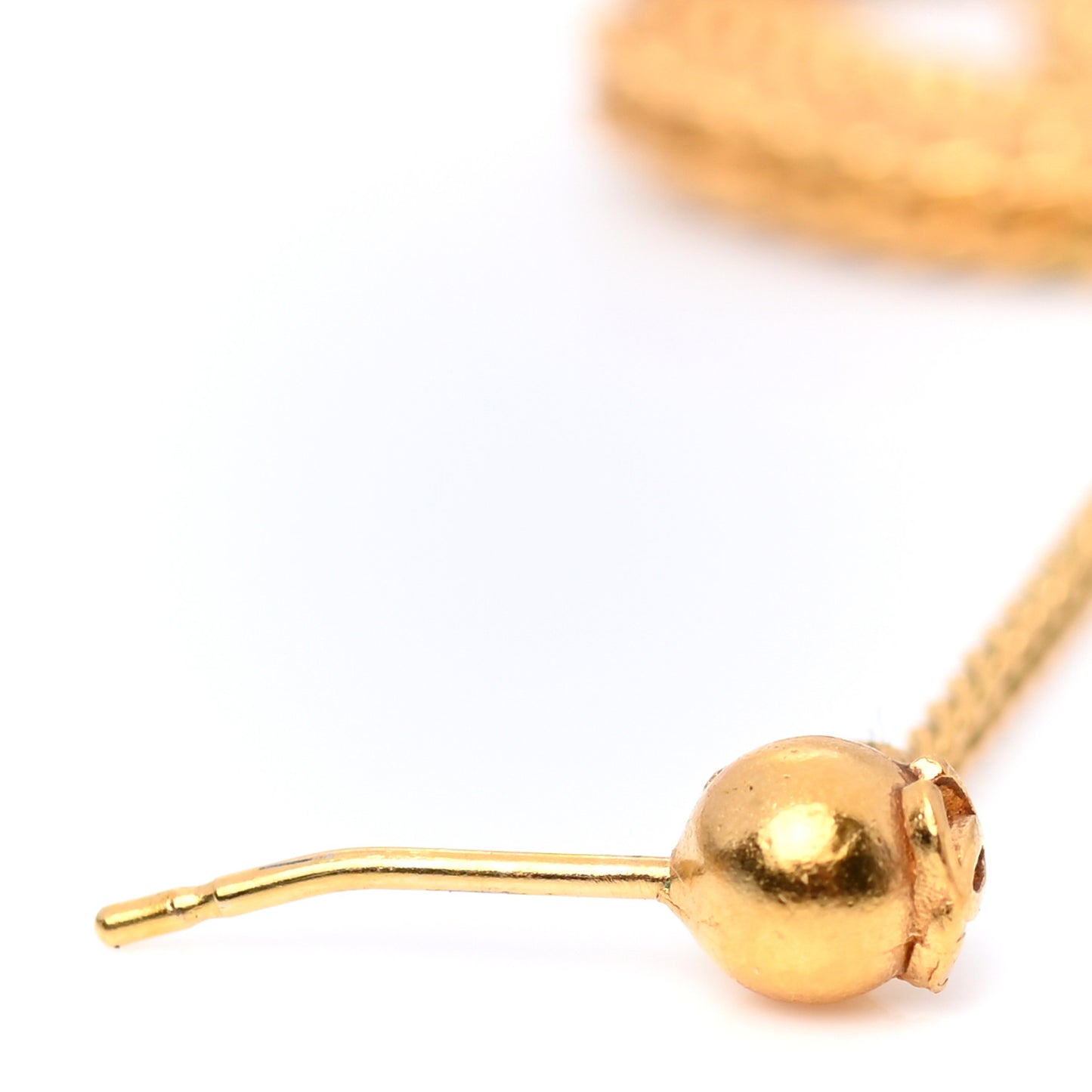 CC Drop Earrings Matte Gold