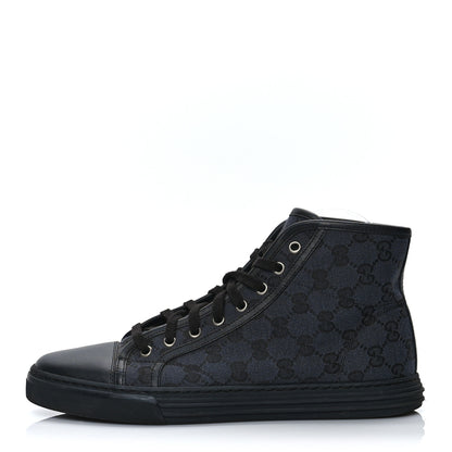 Gucci Monogram Mens High Top Sneakers 7.5 Black 1 of 10