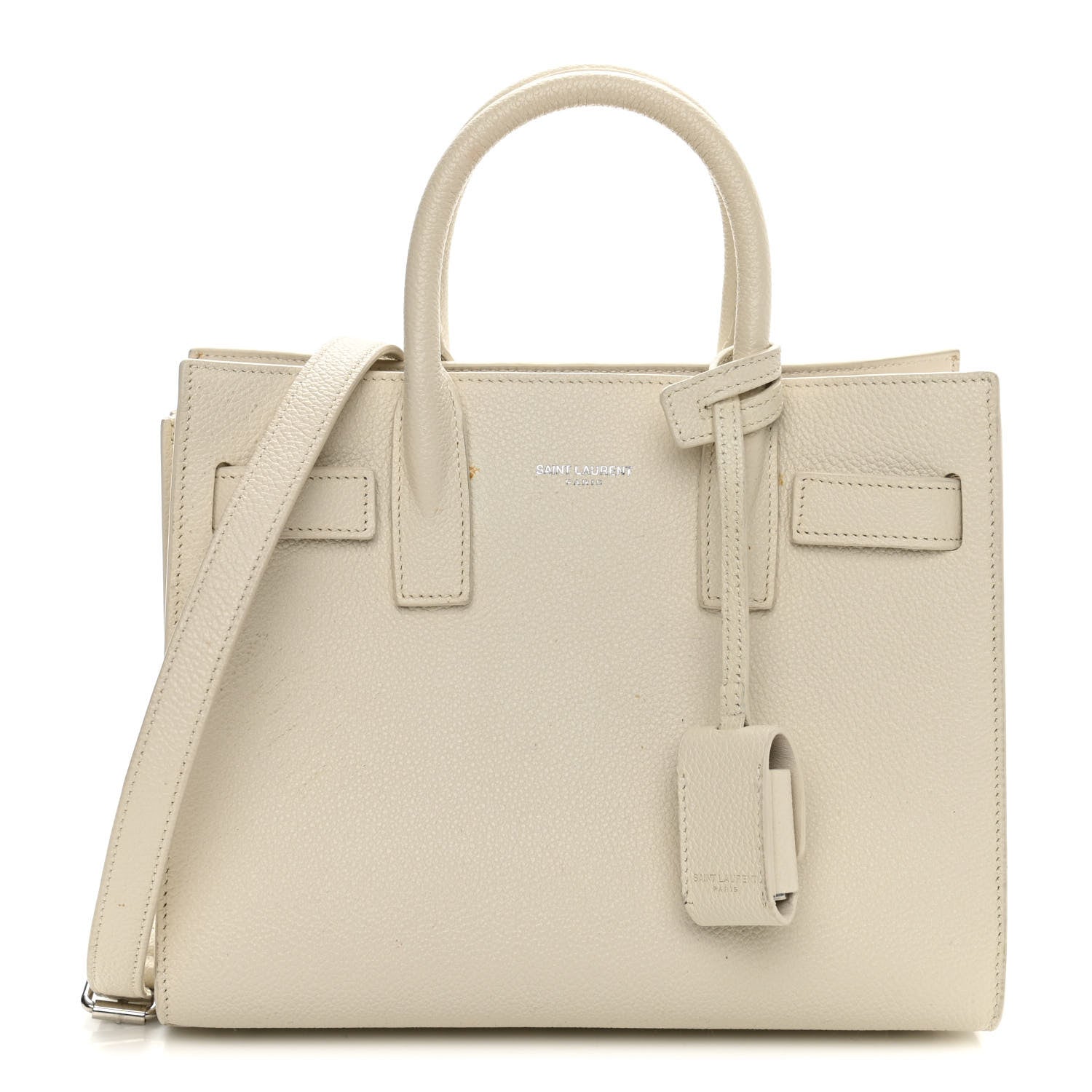Saint Laurent Grained Calfskin Nano Sac de Jour Dove White 1 of 13