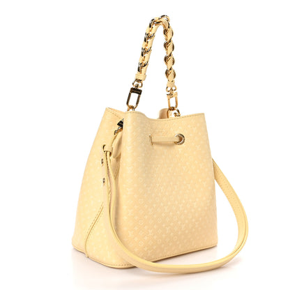 Louis Vuitton Calfskin Nanogram Embossed Neonoe BB Yellow 3 of 10