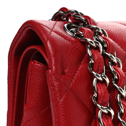 Chanel Caviar Quilted Jumbo Double Flap Dark Red 11 of 12