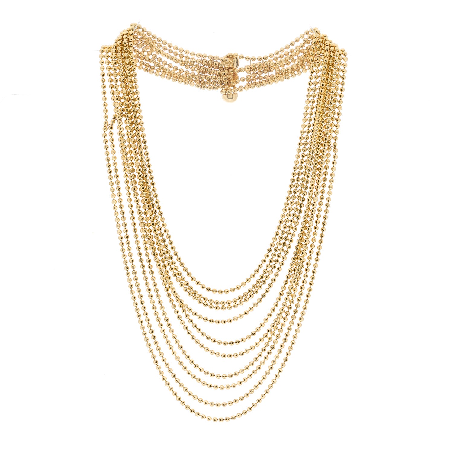 Cartier 18K Yellow Gold Draperie de Decollete Bib 10 Strand Necklace 2 of 8