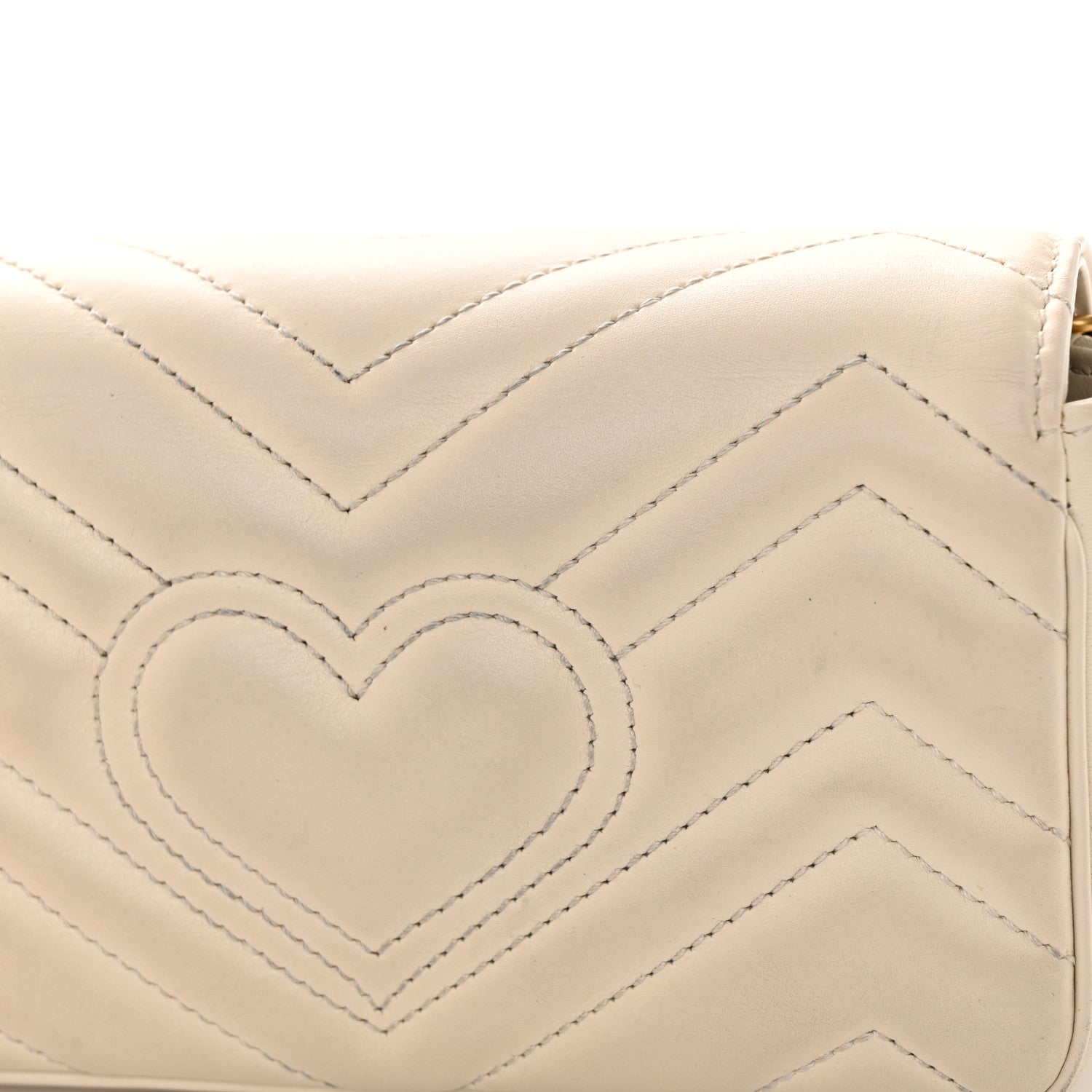 Gucci Calfskin Matelasse Super Mini GG Marmont Shoulder Bag White 22 of 23