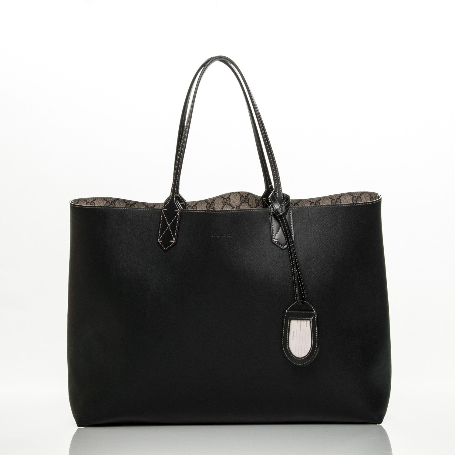 Gucci GG Supreme Monogram Large Reversible Tote Beige Black 2 of 4