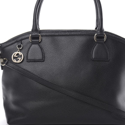 Gucci Dollar Calfskin GG Charm Dome Satchel Black 7 of 11