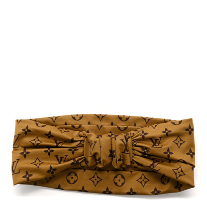 Louis Vuitton Silk Monogram Headband Brown 1 of 3