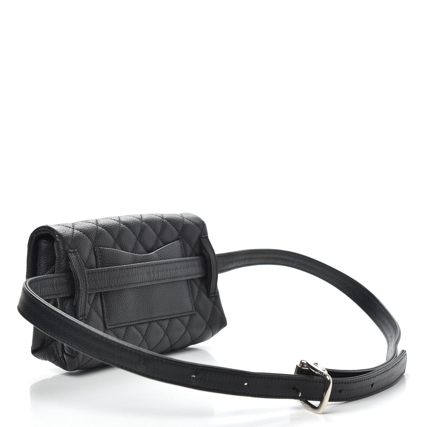 Grained Calfskin Quilted 2.55 Reissue Flap Belt Bag Clutch Black