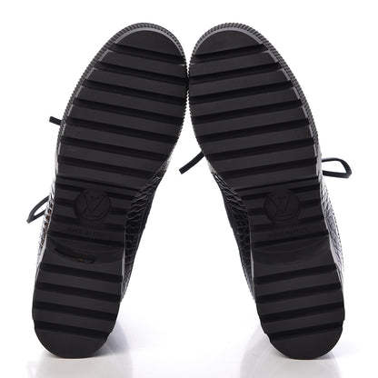 Louis Vuitton Suede Calfskin Monogram Laureate Platform Desert Boots 36 Black 5 of 9