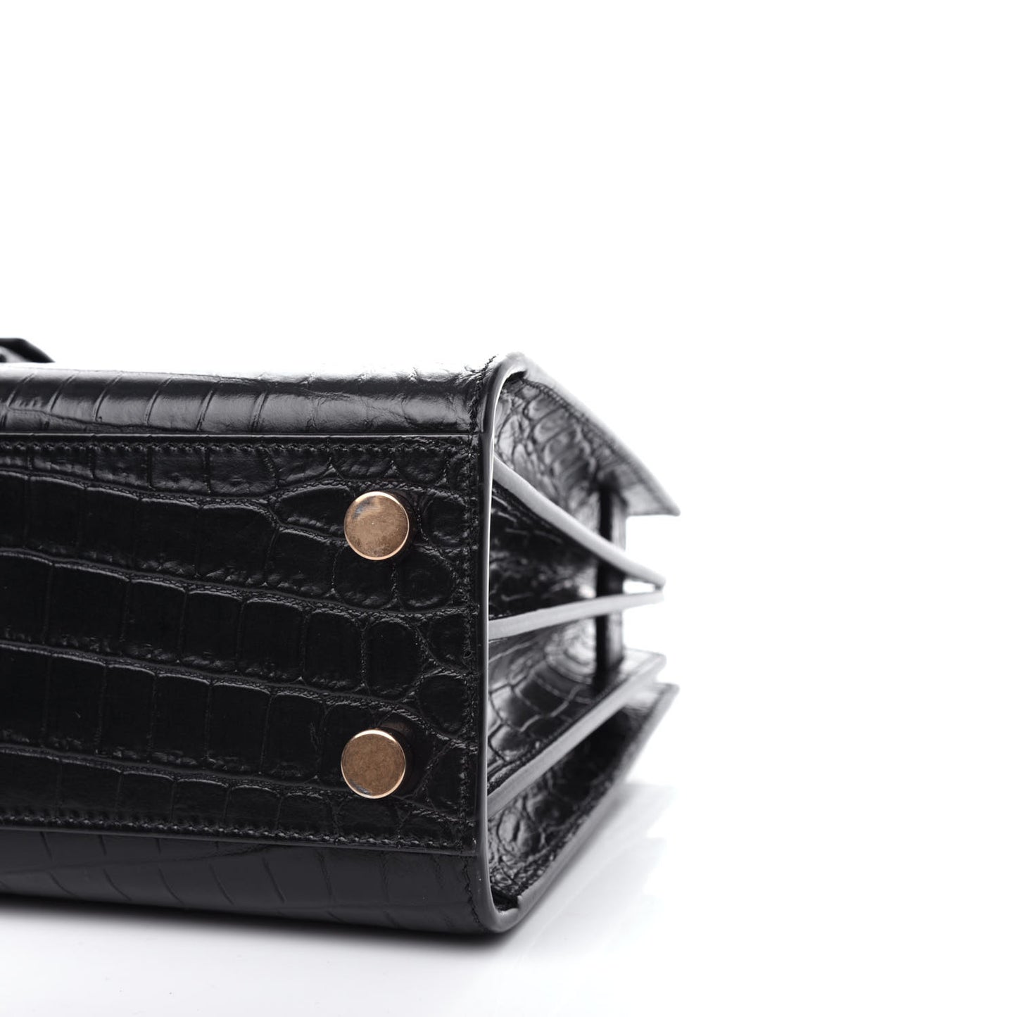 Calfskin Crocodile Embossed Nano Sac De Jour Black