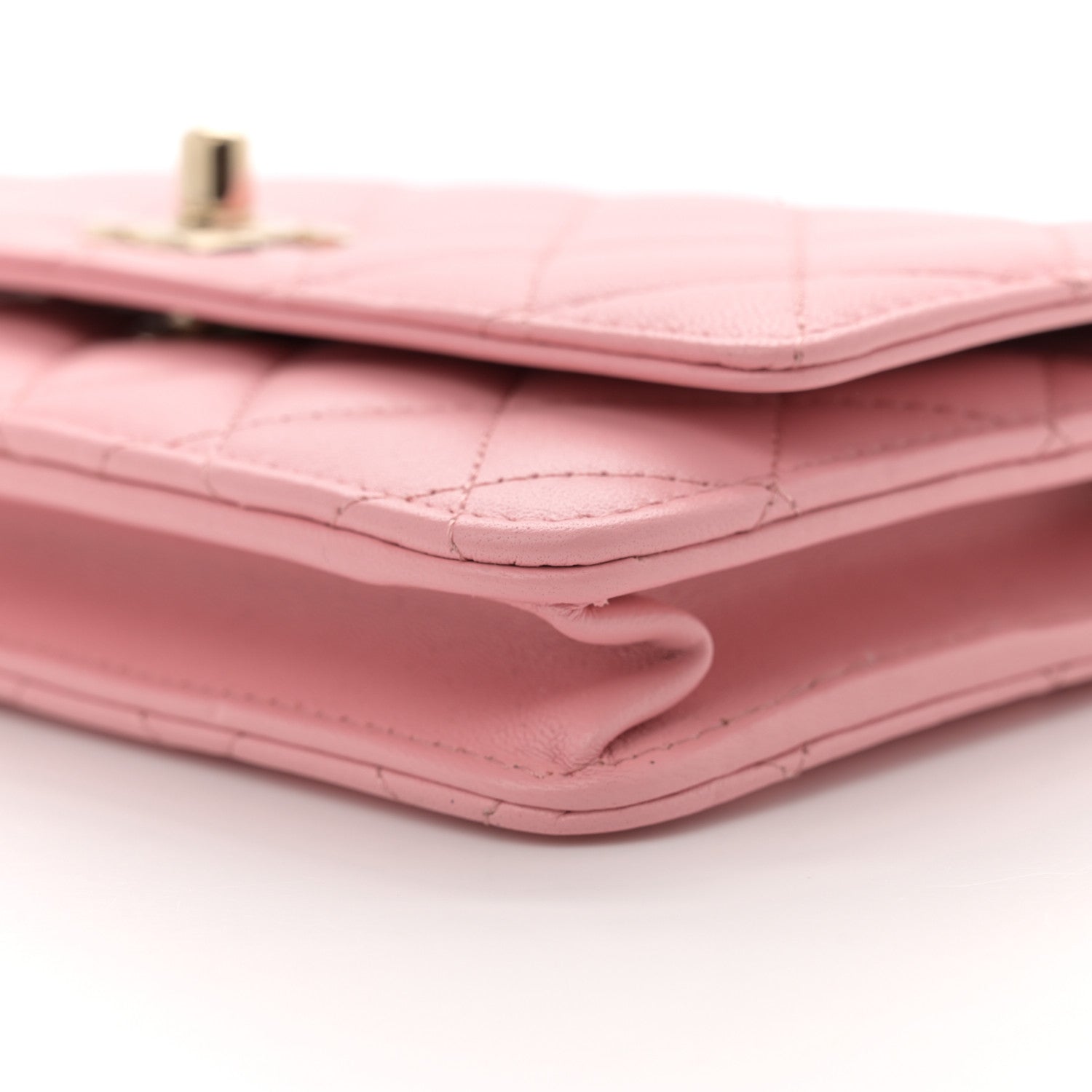 Chanel Lambskin Quilted Trendy CC Wallet On Chain WOC Pink 10 of 11