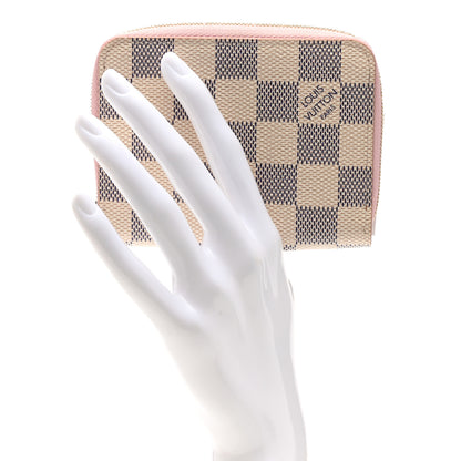 Louis Vuitton Damier Azur Zippy Coin Purse Rose Ballerine 2 of 6