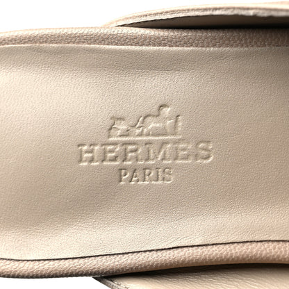 Hermes Calfskin Oz Mules 37 Blanc Gomme 7 of 8