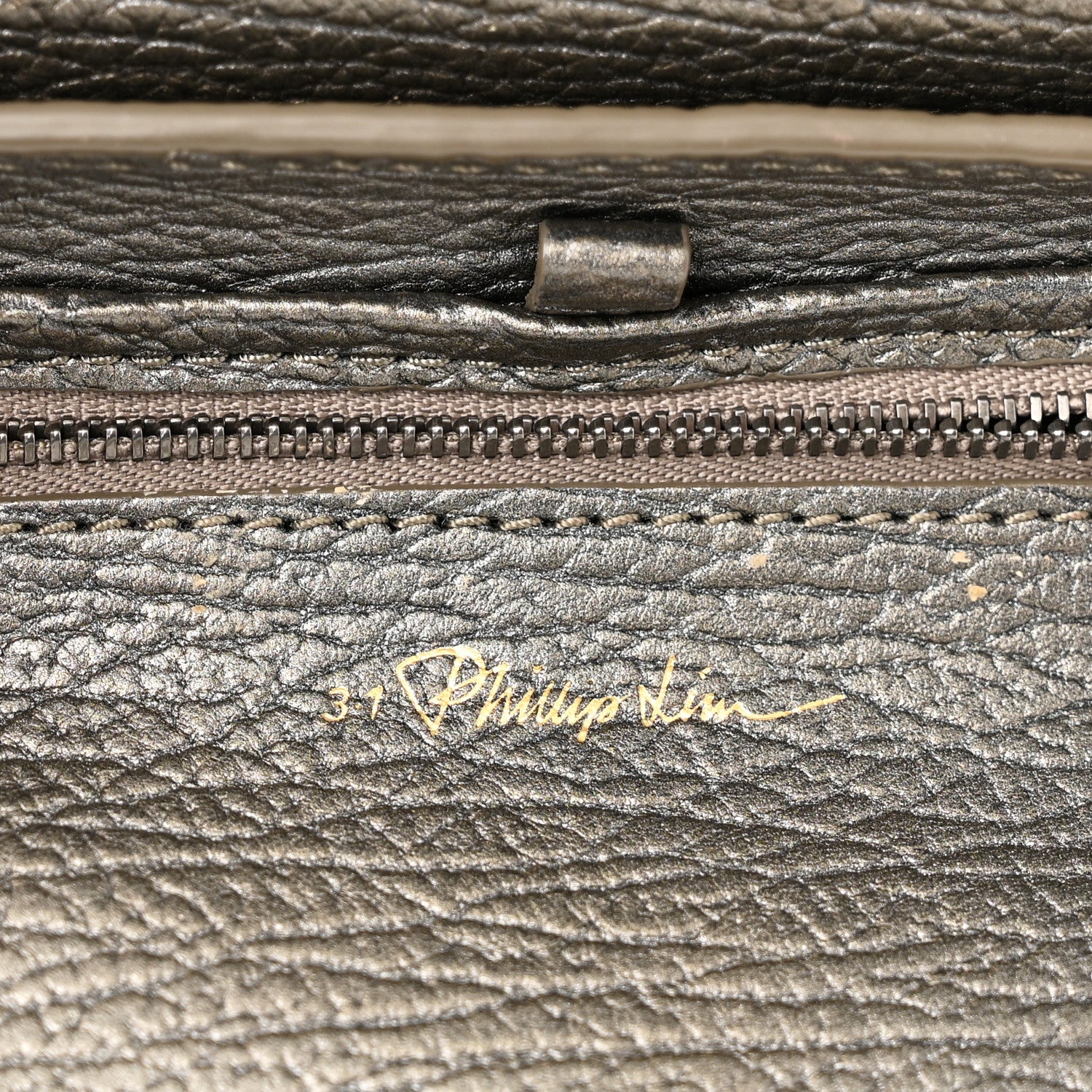 3.1 Phillip Lim Metallic Textured Calfskin Mini Pashli Satchel Pewter 5 of 9