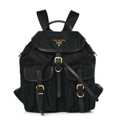 Prada Tessuto Nylon Soft Calfskin Backpack Black 1 of 10