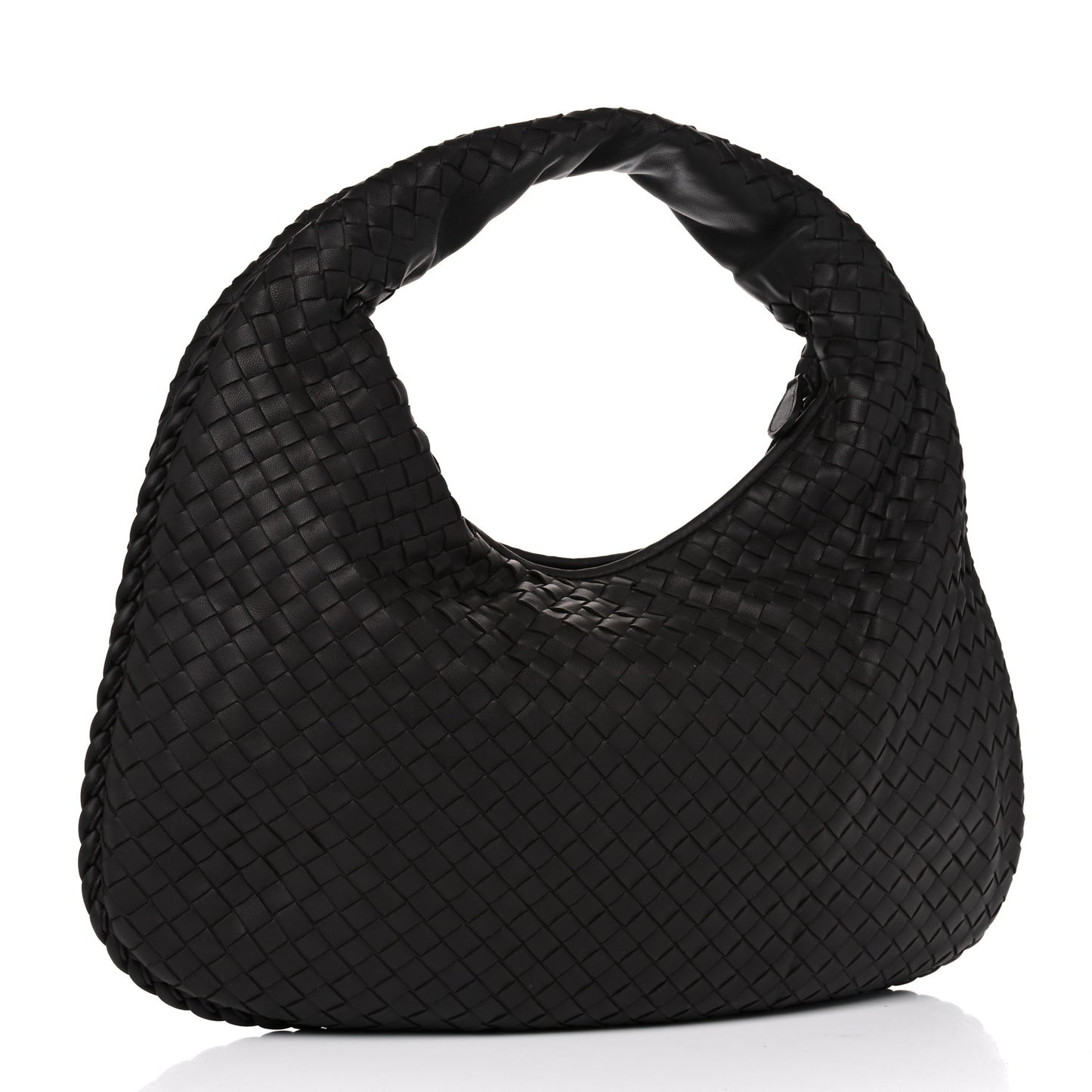 Nappa Intrecciato Small Veneta Hobo Ebano