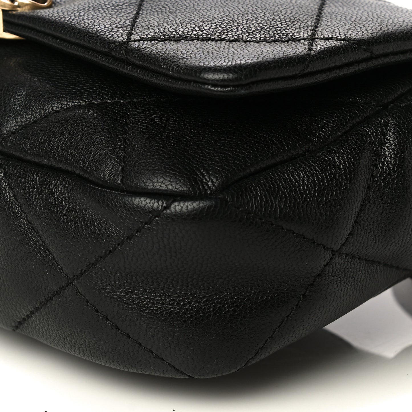 Goatskin Quilted Chanel 19 Waist Bag Black