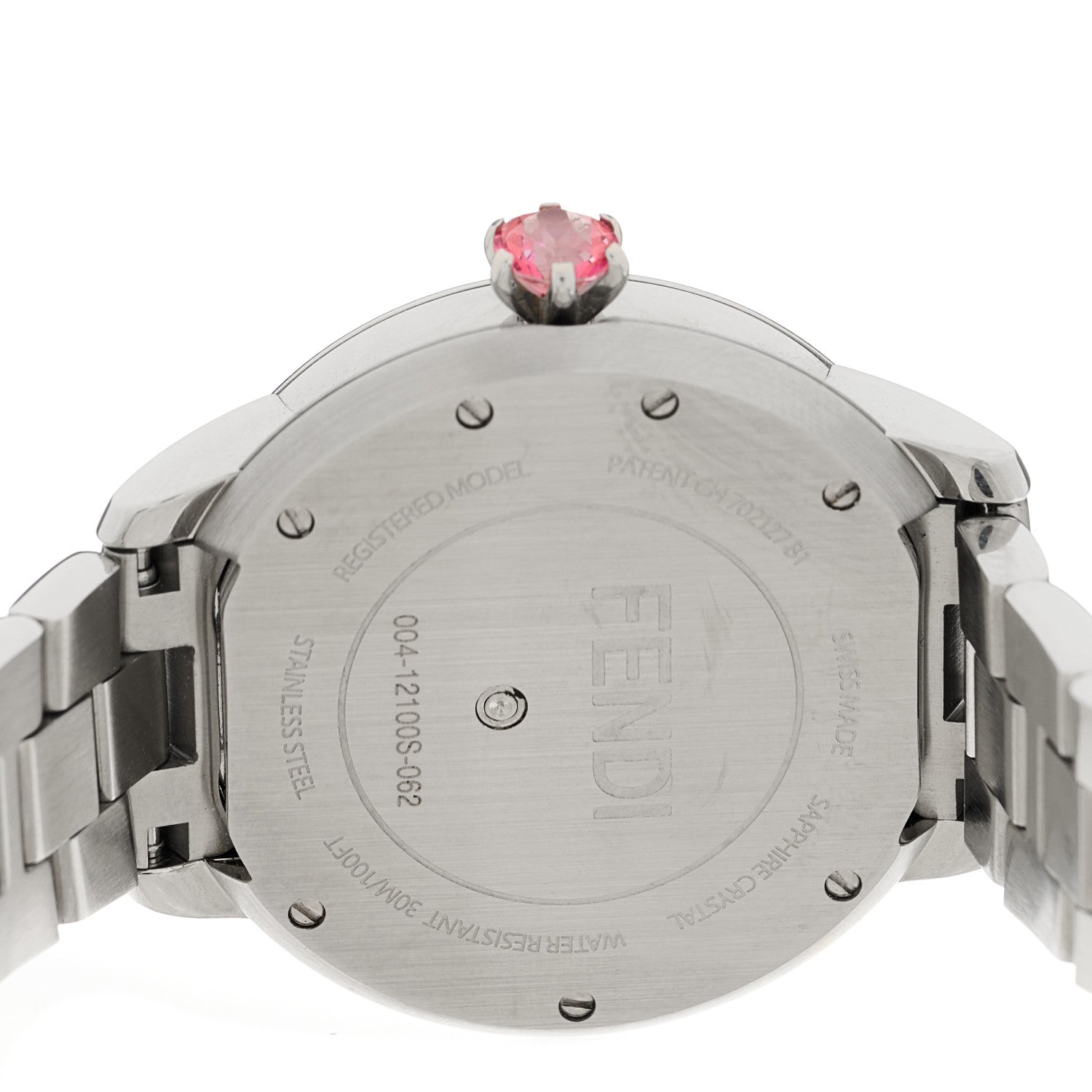 Fendi Stainless Steel Diamond Mother of Pearl Topaz Spinel 33mm Ishine Rotating Gem Quartz Watch 5 of 6