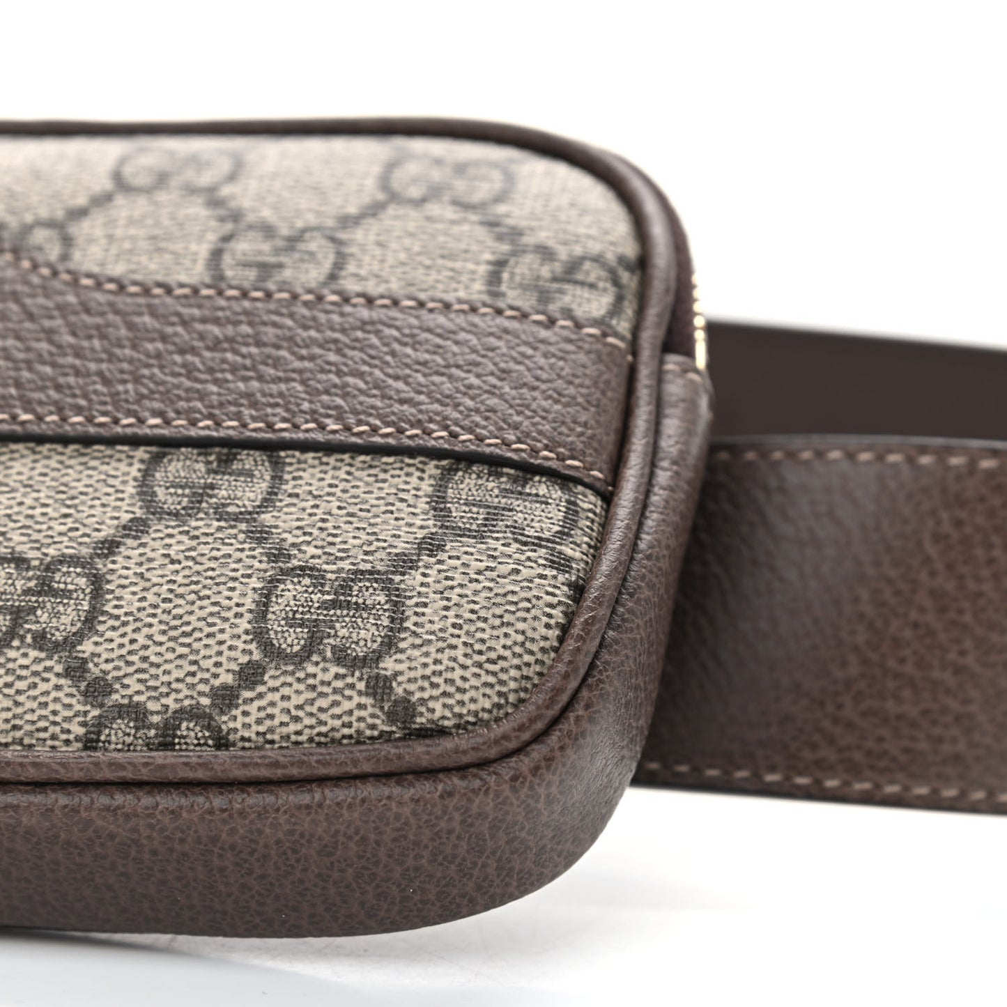 GG Supreme Monogram Ophidia Belted iPhone Case 85 34 Dark Brown