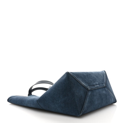 Loewe Suede Large Puzzle Fold Tote Denim 4 of 10
