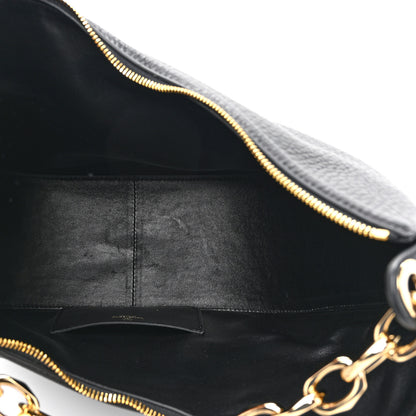 Valentino Garavani Grainy Calfskin Small Vlogo Moon Hobo Bag Black 5 of 10