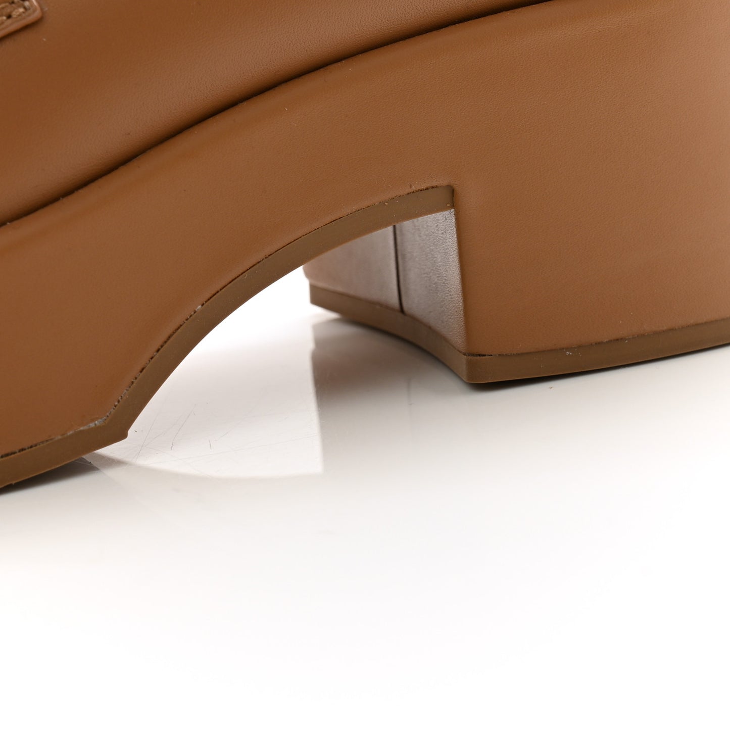 Calfskin CC Platform Loafers 39.5 Beige