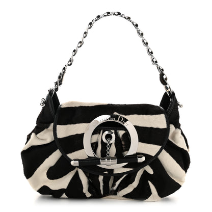 Christian Dior Pony Hair Zebra Print Jazzclub Shoulder Bag 1 of 10
