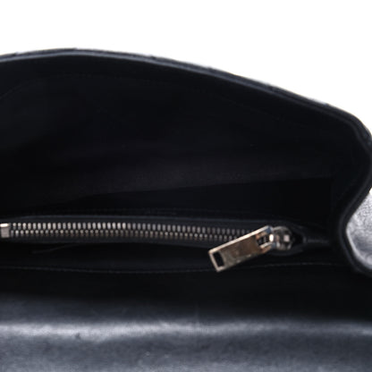 Saint Laurent Sheepskin Matelasse Chevron Patchwork Monogram Medium College Bag Black 6 of 17