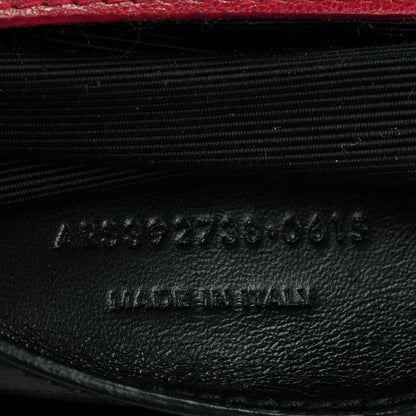 Saint Laurent Sheepskin Matelasse Chevron Large Monogram Satchel Red 9 of 12