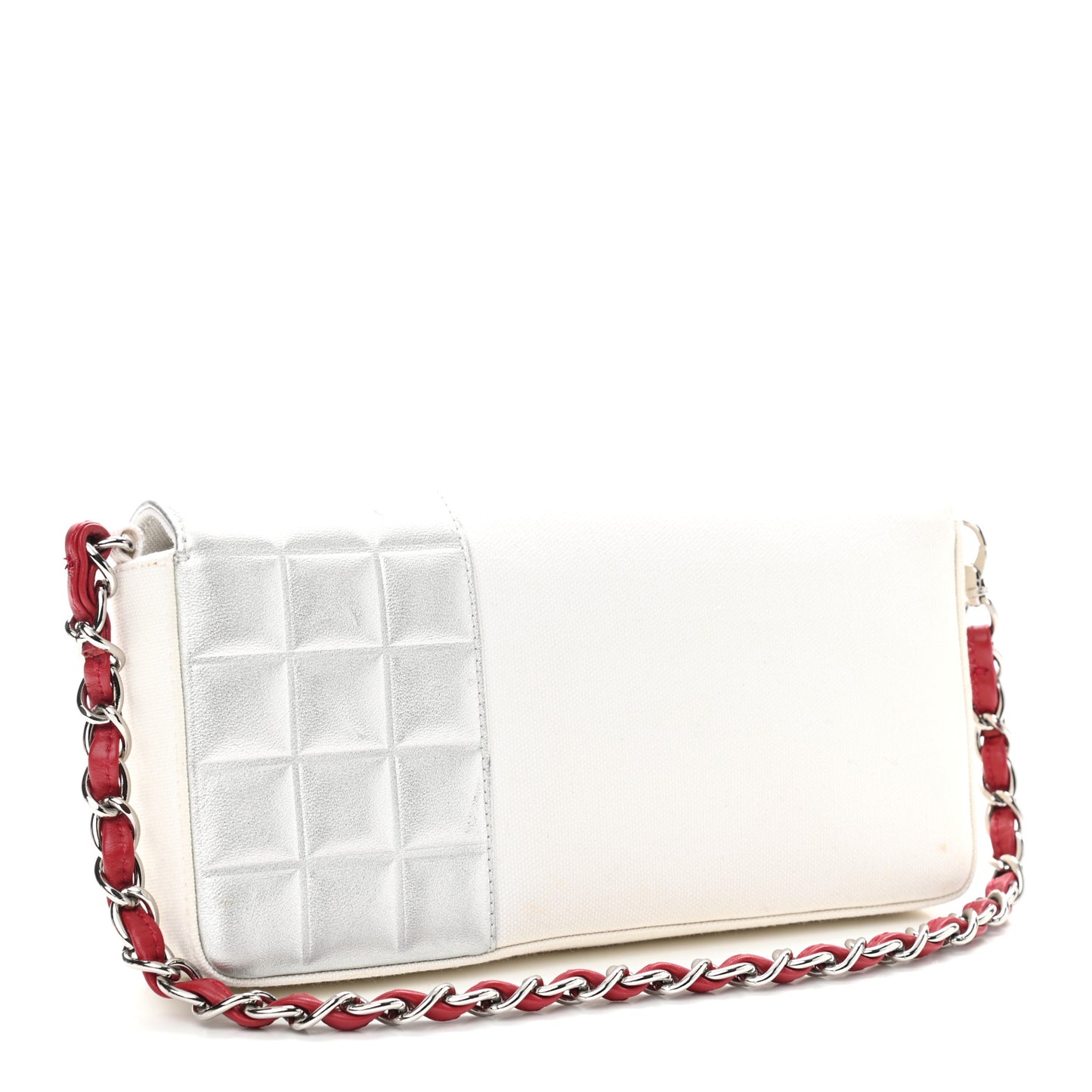 Metallic Lambskin Canvas CC N°5 Flap White