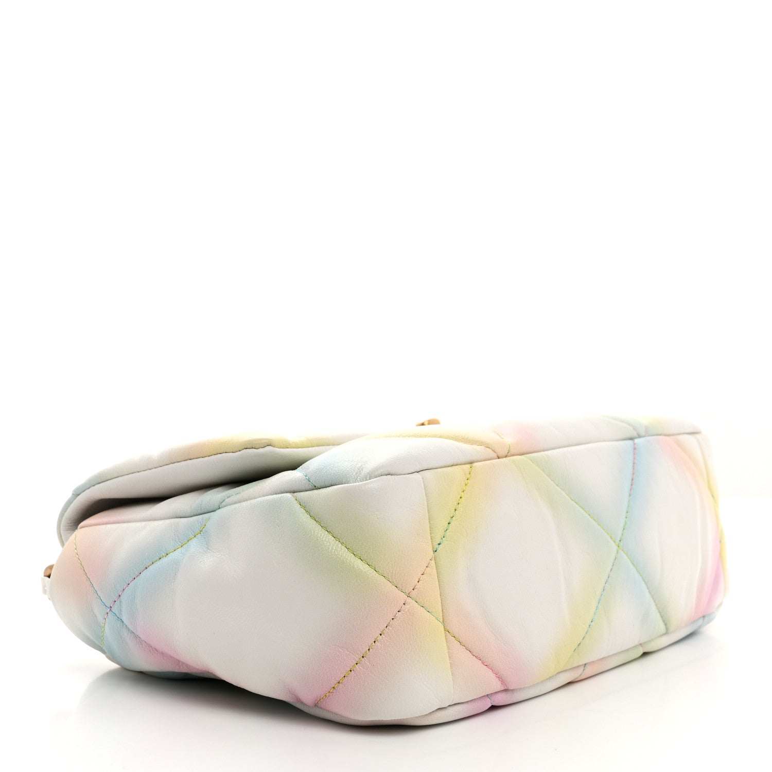 Chanel Printed Goatskin Quilted Medium Chanel 19 Flap White Multicolor 4 of 10