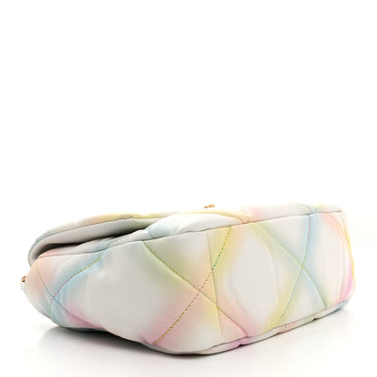 Chanel Printed Goatskin Quilted Medium Chanel 19 Flap White Multicolor 4 of 10