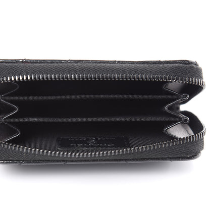 Chanel Patent Metallic Crumpled Calfskin Chevron Quilted Coin Purse So Black 5 of 8