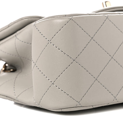 Chanel Lambskin Quilted Mini Square Flap Light Grey 7 of 9