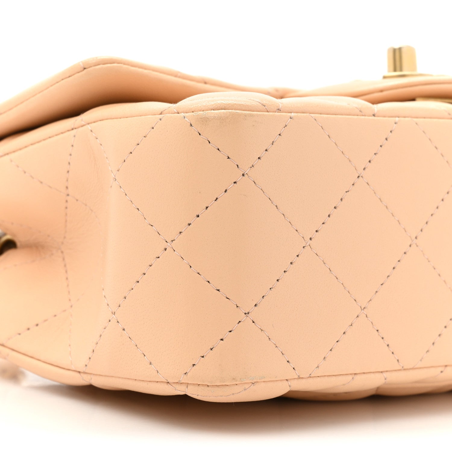 Chanel Lambskin Quilted Mini Rectangular Flap Beige 9 of 16