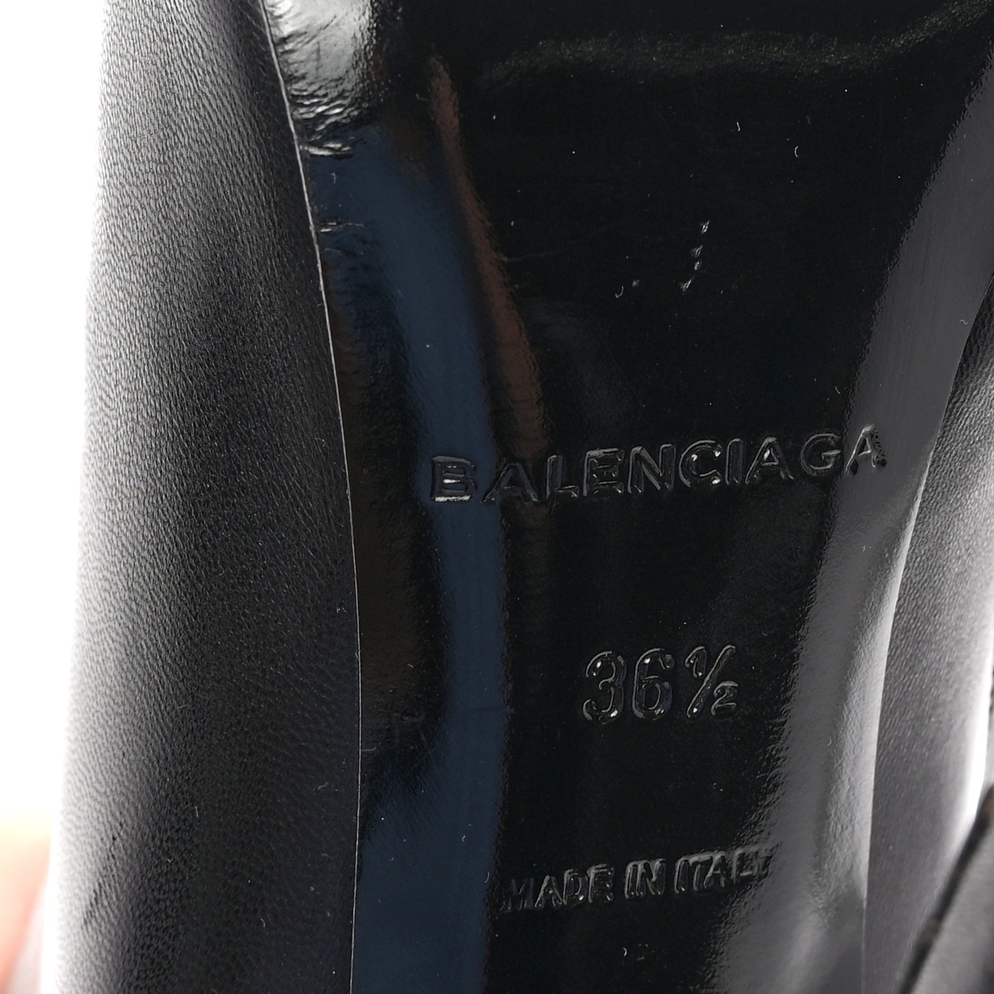 Calfskin Slash Ankle Boots 36.5 Black