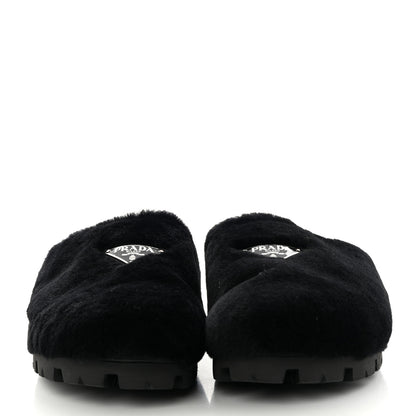 Prada Montone Metal Triangle Logo 20mm Slippers 9 Black 2 of 9