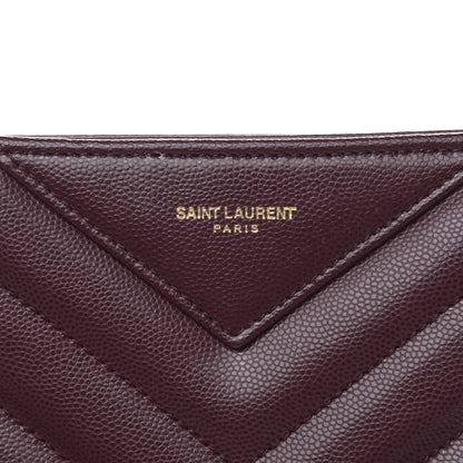 Saint Laurent Grain de Poudre Matelasse Chevron Small Tribeca Shopping Bag Rouge Legoin 9 of 9