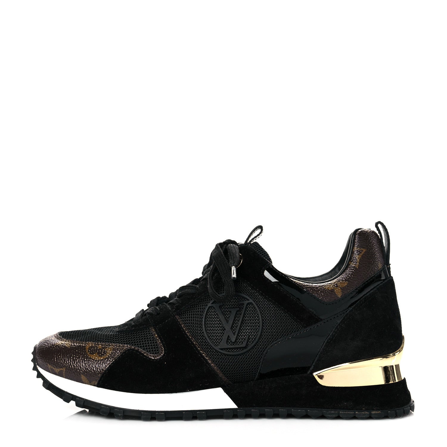 Louis Vuitton Suede Monogram Run Away Sneakers 39 Black 1 of 9