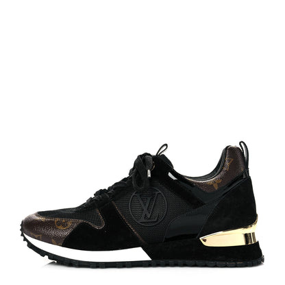 Louis Vuitton Suede Monogram Run Away Sneakers 39 Black 1 of 9