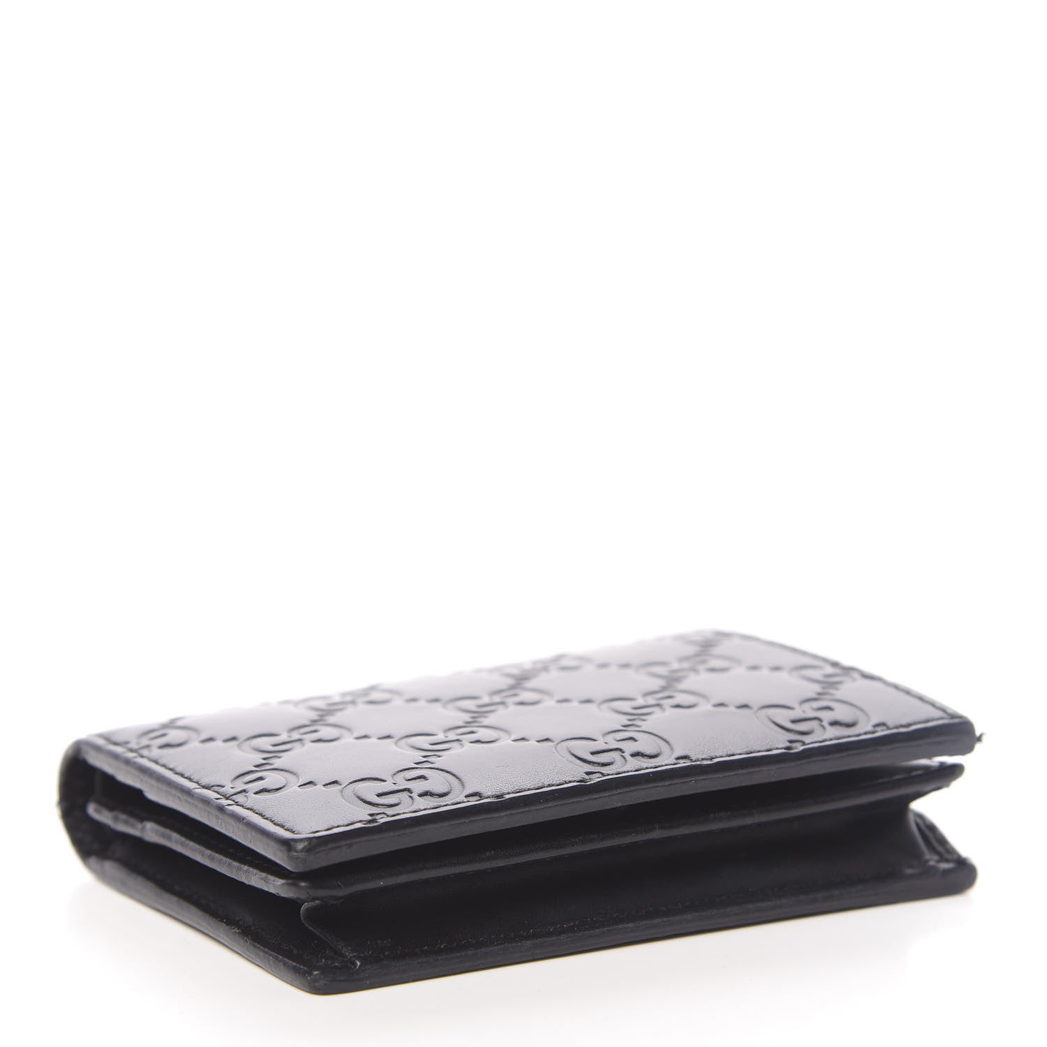 Gucci Guccissima Card Case Wallet Black 4 of 8