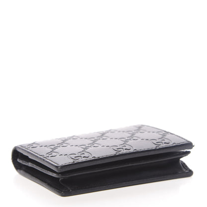 Gucci Guccissima Card Case Wallet Black 4 of 8
