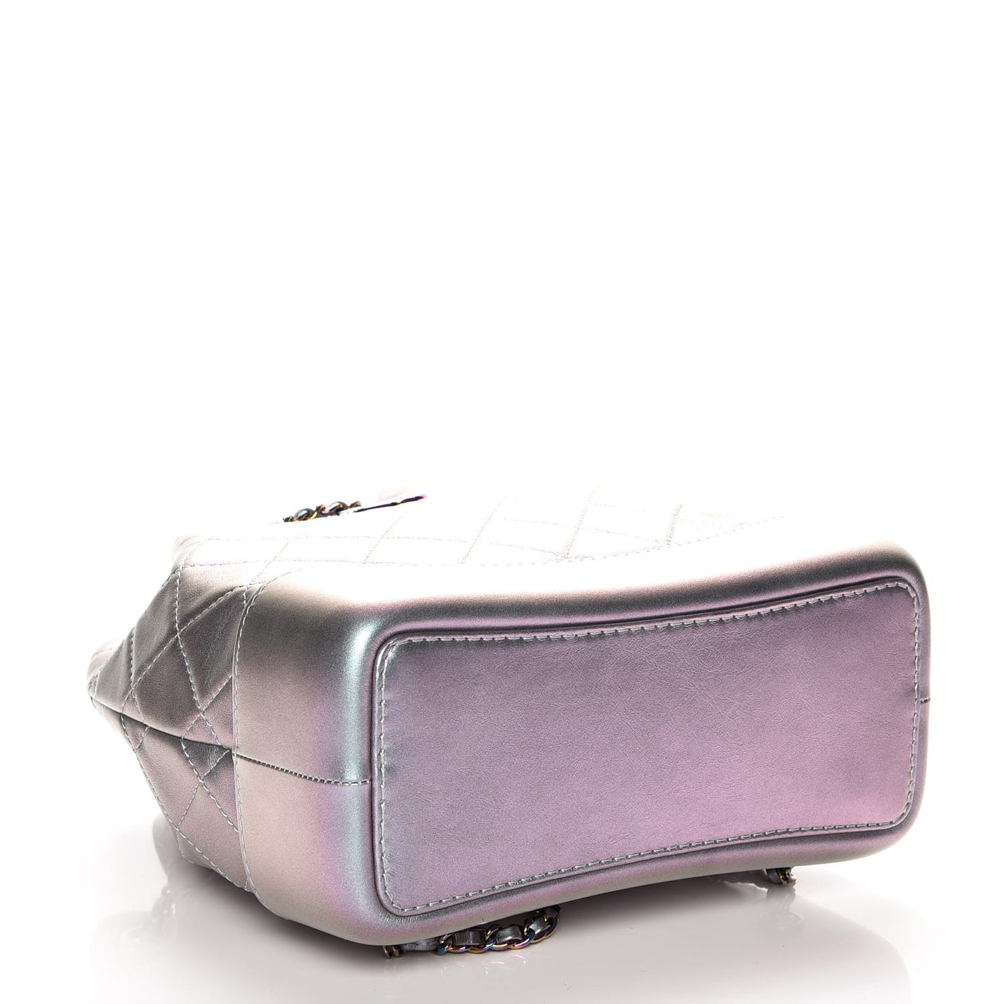 Iridescent Lambskin Calfskin Small Quilted Gabrielle Backpack Light Purple