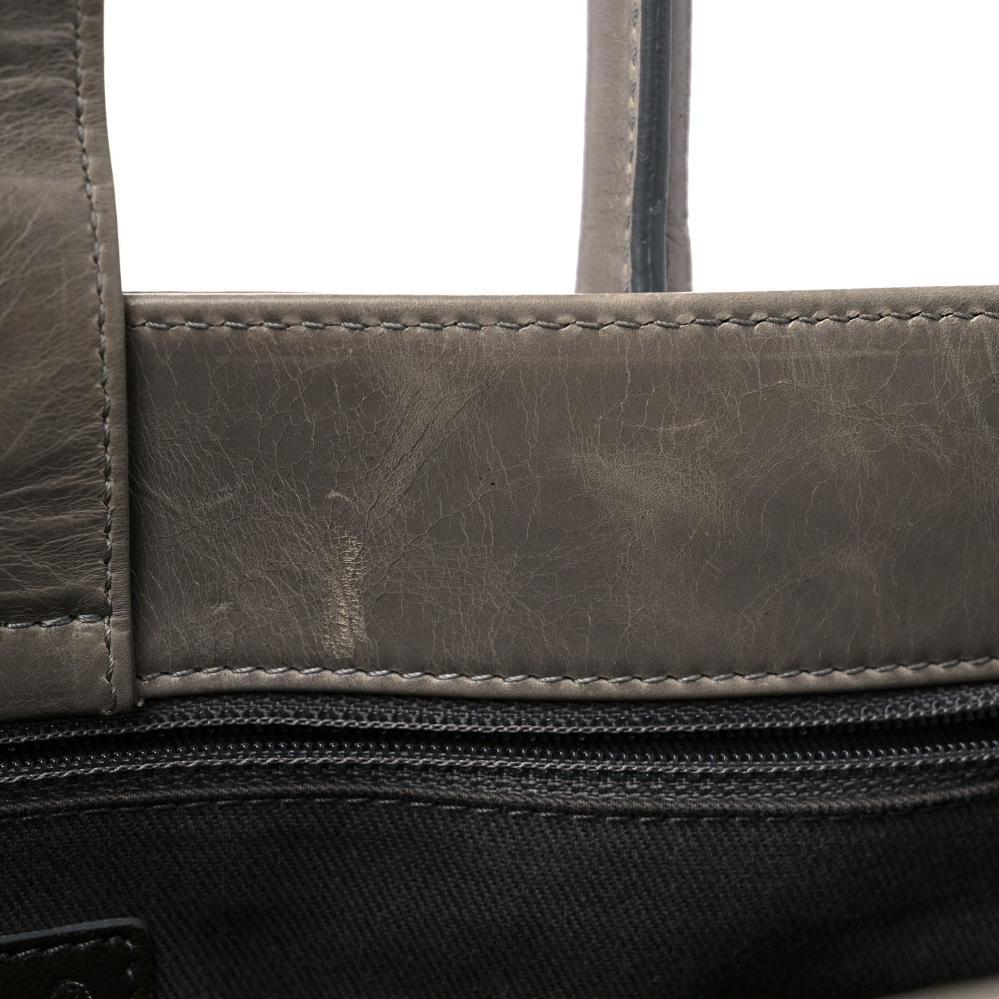 Glazed Calfskin Small New Portobello Grey