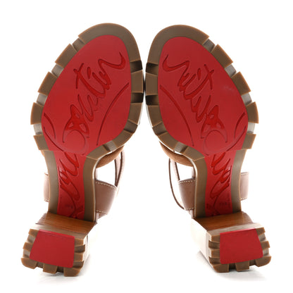 Christian Louboutin Calfskin Rangerissima Lug 100 Sandal 39.5 Cuoio Fauve 5 of 8