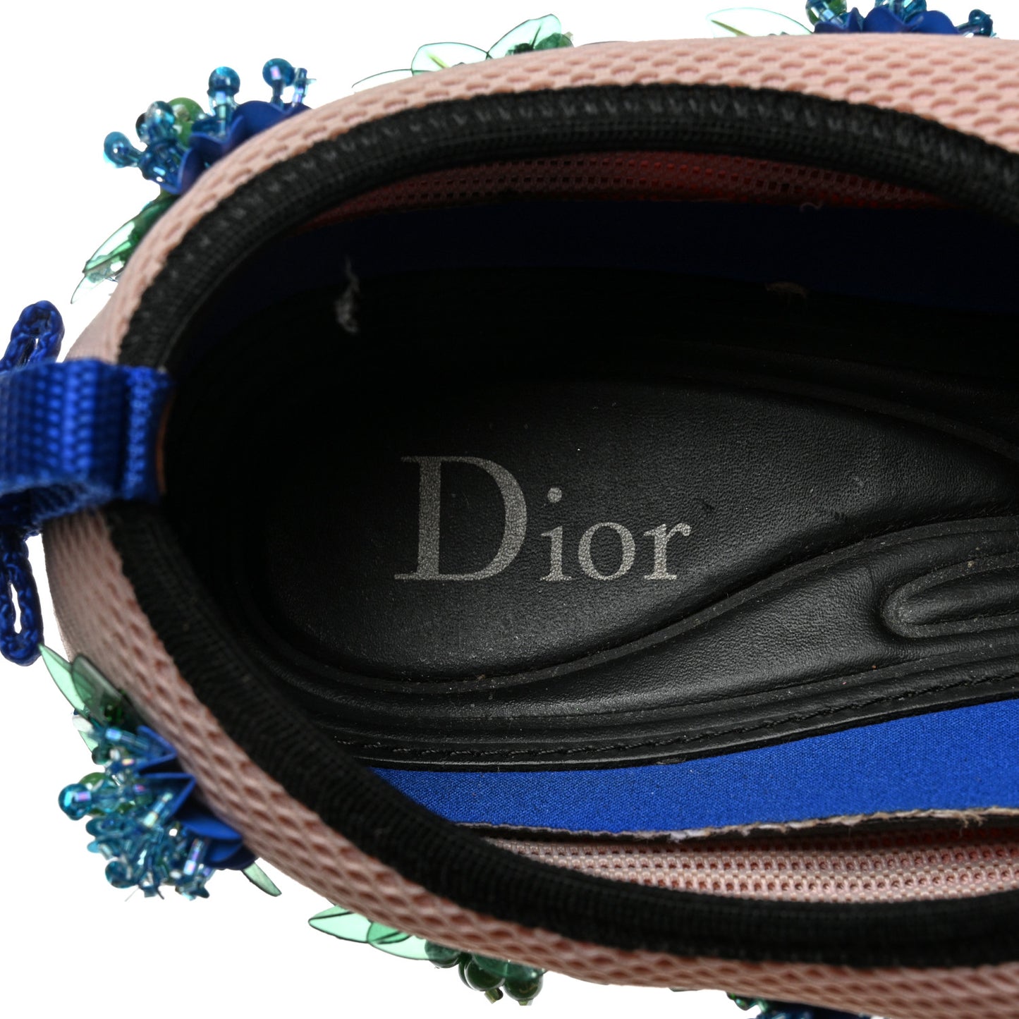 Technical Canvas Embellished Dior Fusion Sneakers 37.5 Pink Blue
