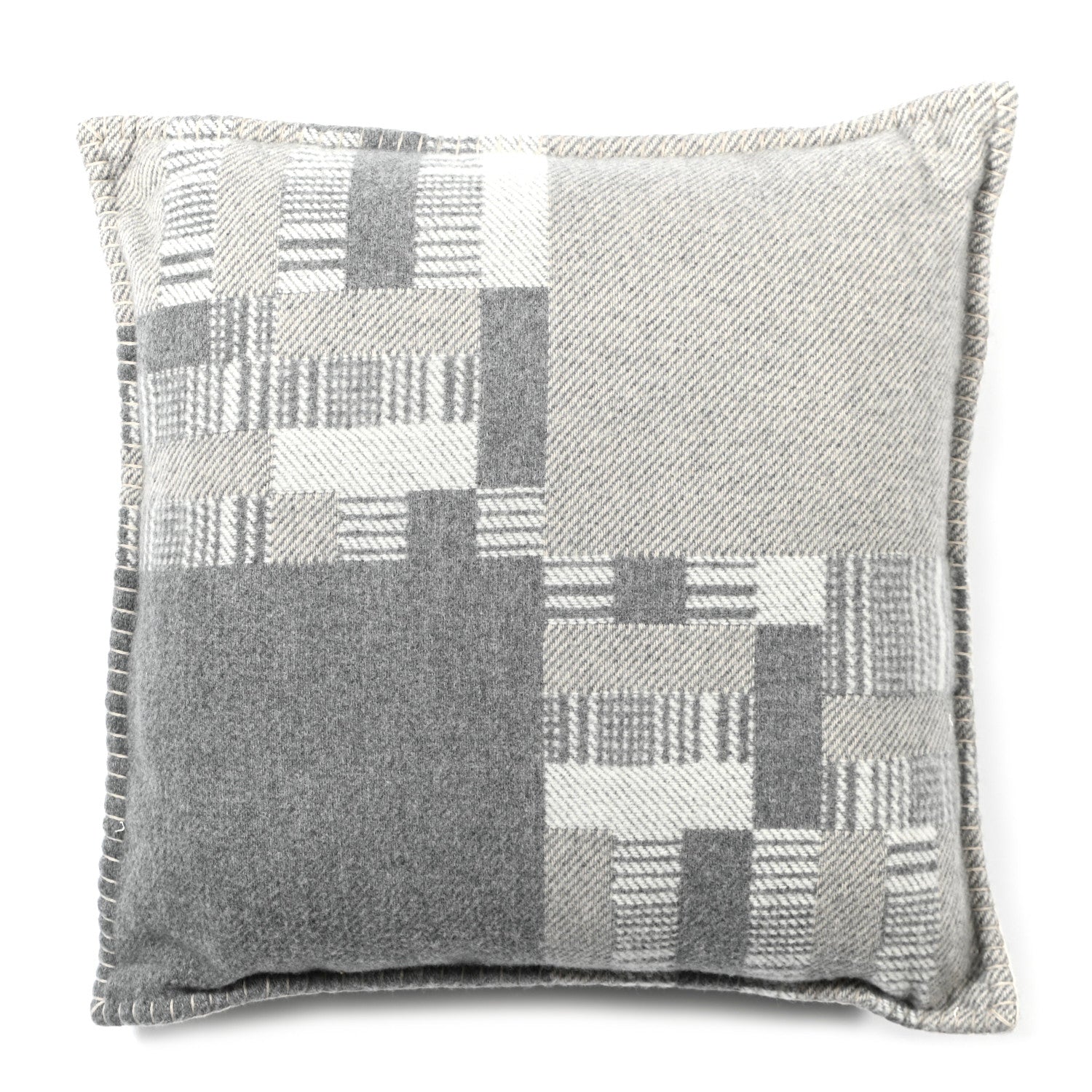 Hermes Cashmere Avalon Paper Block Pillow Gris Acier 1 of 3