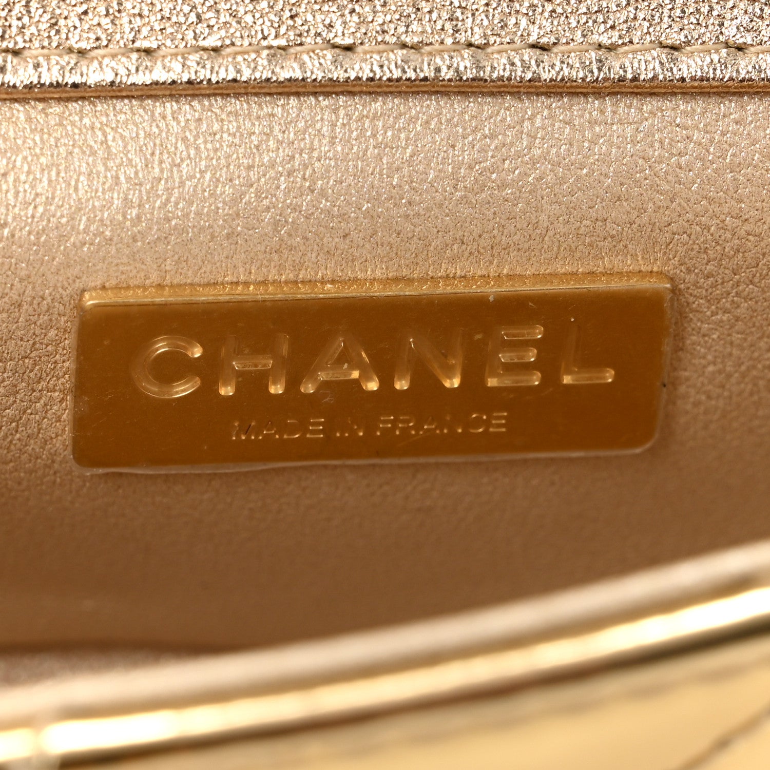 Chanel Mirror Metallic Calfskin Quilted Mini Top Handle Flap Gold