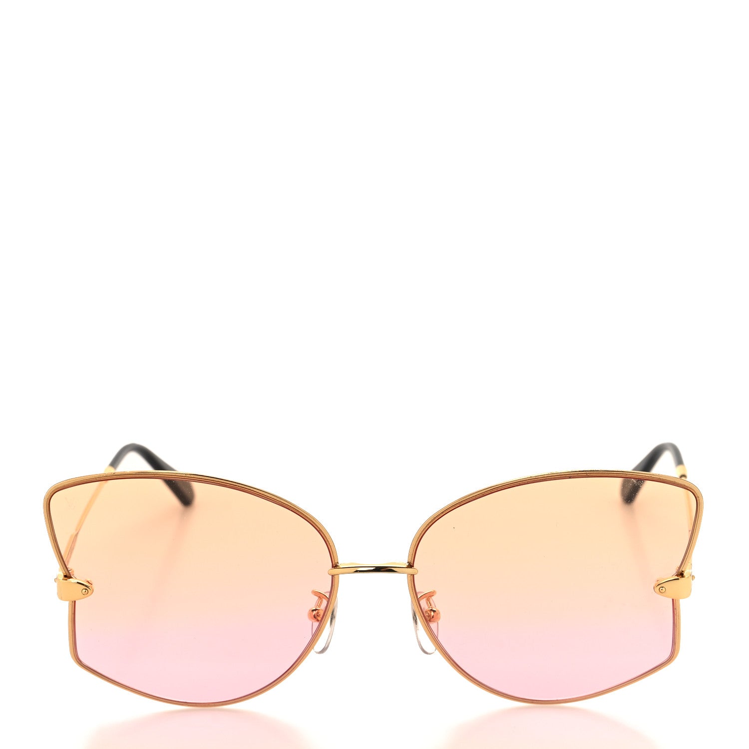 Louis Vuitton Metal Les Amants du Pont Neuf Sunglasses Z1384E Gold Pink 2 of 7