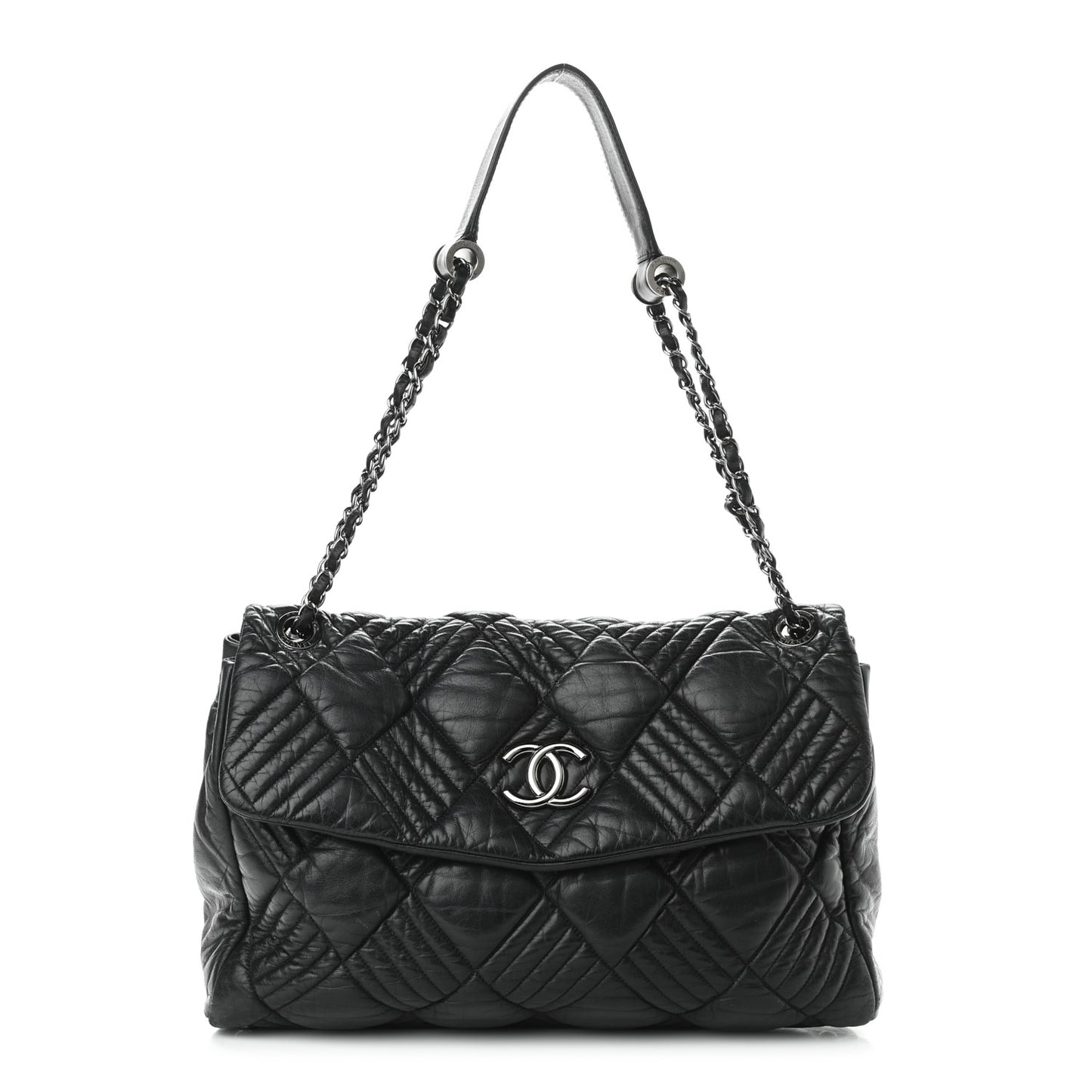 Lambskin In and Out XL Maxi Flap Black