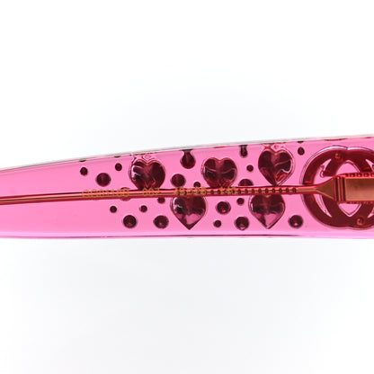 Gucci Acetate Crystal Heart GG0116S Sunglasses Fuchsia 5 of 9
